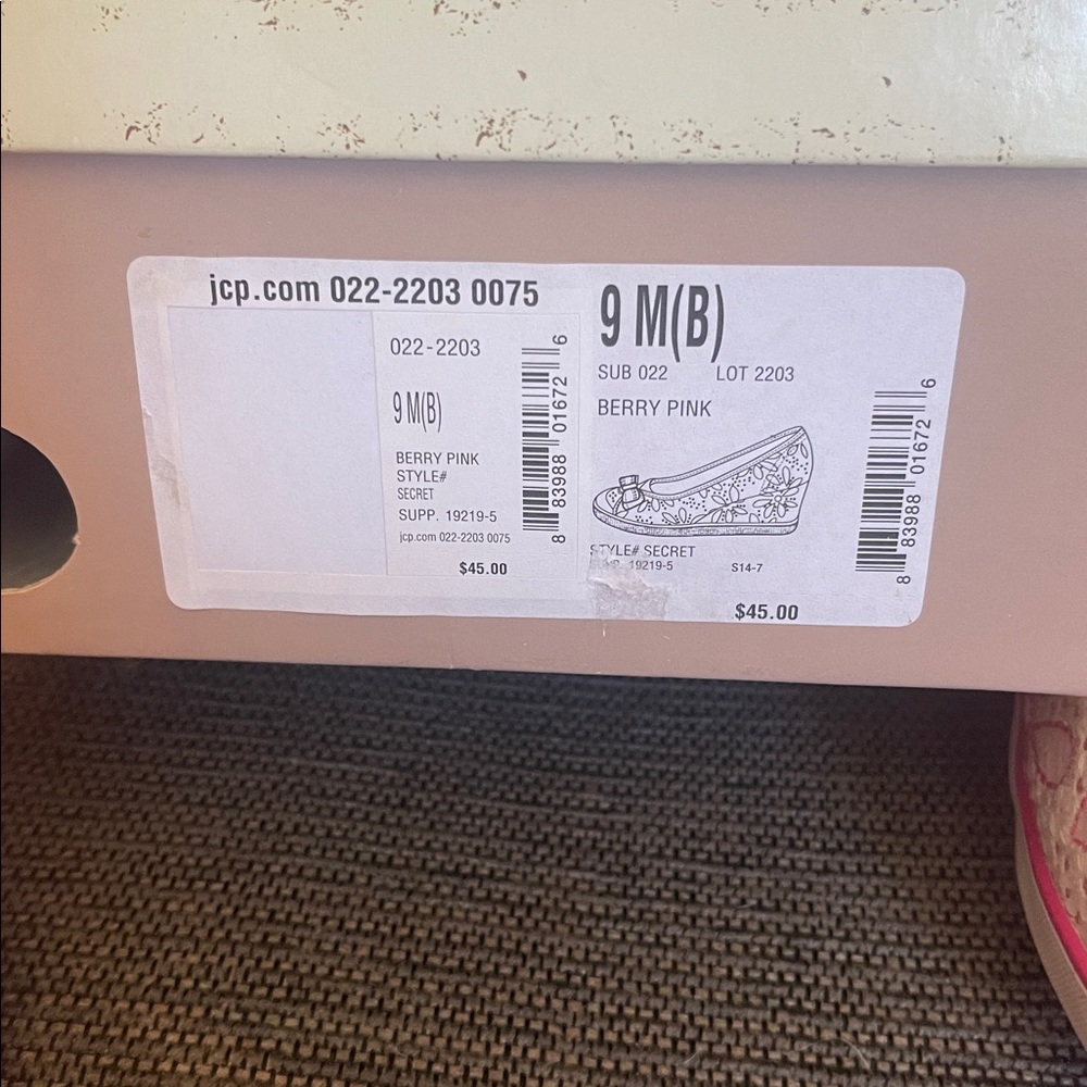 Arizona Pink and White Patterned Flower wedges - Picture 6 of 6
